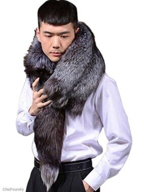 Real Whole Silver Arctic Fox Fur Scarf Shawl Cape Wrap Vest